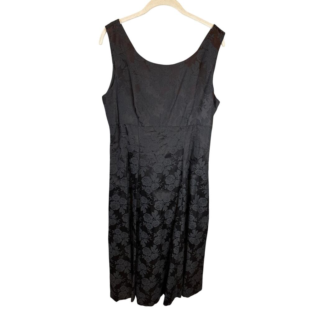 Lanz Vintage Little Black Dress Rose XL 14 Bridgerton Victorian